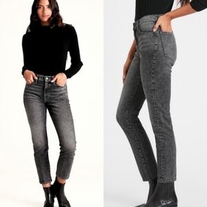 Banana Republic High-Rise Straight Leg‎ Jeans Faded Black Premium Denim Size 29